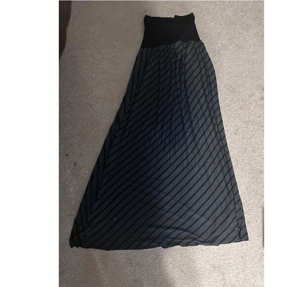 Motherhood  Maxi Skirt Large –Black Gray Fold-Over Waist - Picture 2 of 2